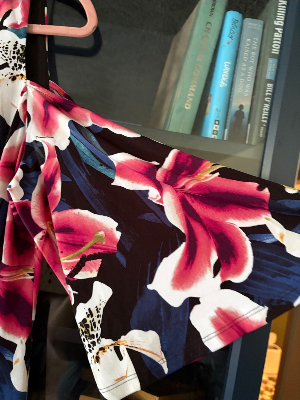 connected apparel Pink and Black Floral V-Neck Midi Dress - Picture 5 of 5